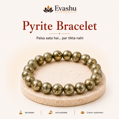 Authentic natural Pyrite Bracelet for Wealth Retention and Prosperity Mindset, shown as the main Evashu product view