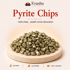 Authentic natural Pyrite Chips for Wealth Energy and Confidence, shown as the main Evashu product view