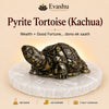 Authentic natural Pyrite Tortoise with Free Selenite Charging Plate | Wealth Growth & Business for wealth attraction and prosperity intention, shown as the main