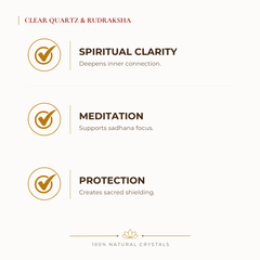 Clear Quartz & Rudraksha benefits for focus and mental clarity, explained in an Evashu natural-crystal guide