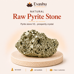 Authentic natural Raw Pyrite Raw Stone for Prosperity Focus and Vastu Placement, shown as the main Evashu product view