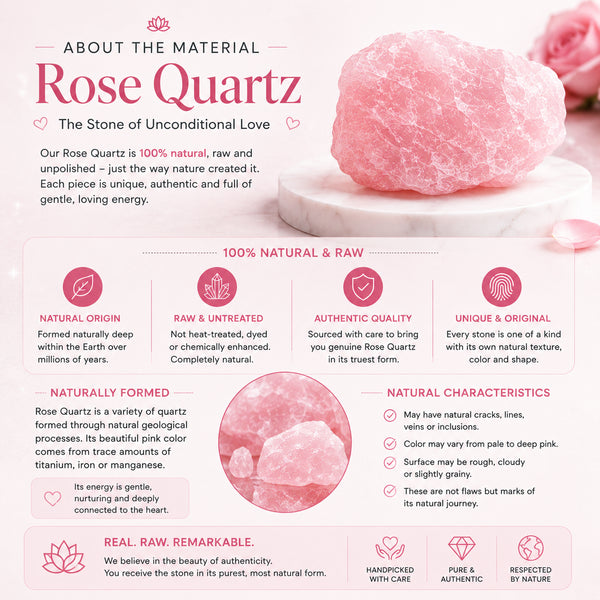 Additional Raw Rose Quartz Raw Stone benefit detail for love and relationship harmony