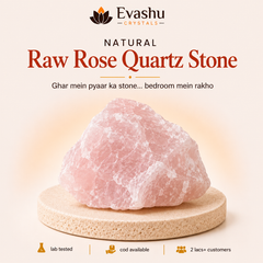 Authentic natural Raw Rose Quartz Raw Stone for Love Energy and Emotional Calm, shown as the main Evashu product view
