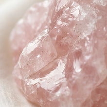 Load image into Gallery viewer, Close-up of authentic natural Rose Quartz showing crystal texture, colour and craftsmanship
