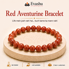 Authentic natural Red Aventurine Bracelet for Vitality and Confidence, shown as the main Evashu product view