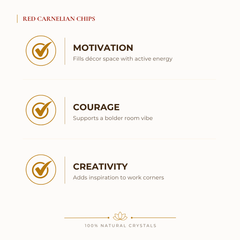 Red Carnelian Chips benefits for focus and mental clarity, explained in an Evashu natural-crystal guide