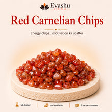 Load image into Gallery viewer, Authentic natural Red Carnelian Chips for Motivation and Courage, shown as the main Evashu product view
