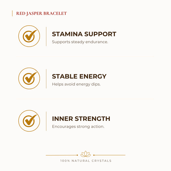 Red Jasper Bracelet benefits for calm mind and stress relief, explained in an Evashu natural-crystal guide