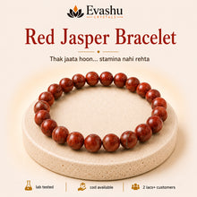 Load image into Gallery viewer, Authentic natural Red Jasper Bracelet for Stamina Support and Stable Energy, shown as the main Evashu product view
