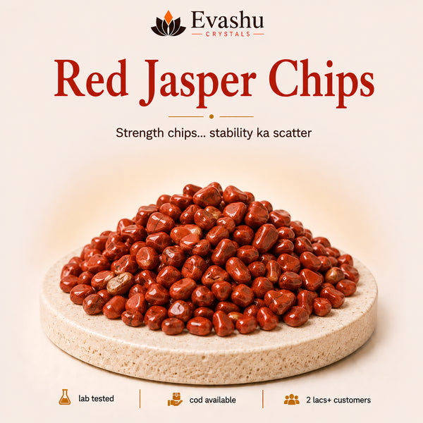 Authentic natural Red Jasper Chips for Stamina and Stability, shown as the main Evashu product view