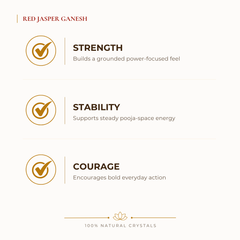 Red Jasper Ganesh Idol benefits for focus and mental clarity, explained in an Evashu natural-crystal guide