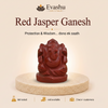 Authentic natural Red Jasper Ganesh Idol for Strength and Stability, shown as the main Evashu product view