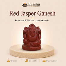 Load image into Gallery viewer, Authentic natural Red Jasper Ganesh Idol for Strength and Stability, shown as the main Evashu product view
