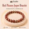 Authentic natural Red Picasso Jasper Bracelet for Emotional Balance and Grounding, shown as the main Evashu product view