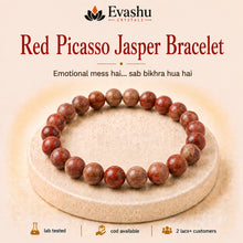 Load image into Gallery viewer, Authentic natural Red Picasso Jasper Bracelet for Emotional Balance and Grounding, shown as the main Evashu product view
