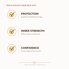 Red Sulemani Hakik Bracelet benefits for focus and mental clarity, explained in an Evashu natural-crystal guide