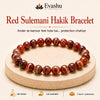 Authentic natural Red Sulemani Hakik Bracelet for Protection and Inner Strength, shown as the main Evashu product view