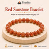Authentic natural Red Sunstone Bracelet for Motivation and Self-Belief, shown as the main Evashu product view