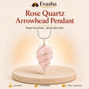 Authentic natural Rose Quartz Arrowhead Pendant for Love and Compassion, shown as the main Evashu product view