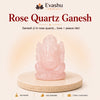 Authentic natural Rose Quartz Ganesh Idol for Love Energy and Peace, shown as the main Evashu product view