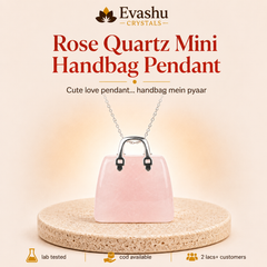 Authentic natural Rose Quartz Mini Handbag Pendant for Love and Self-Love, shown as the main Evashu product view