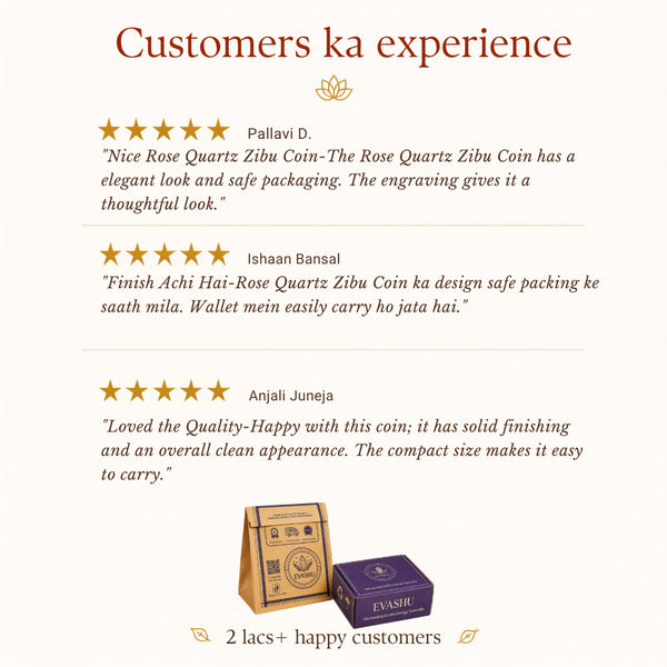 Evashu customer reviews and verified buyer feedback for Rose Quartz Zibu Coin