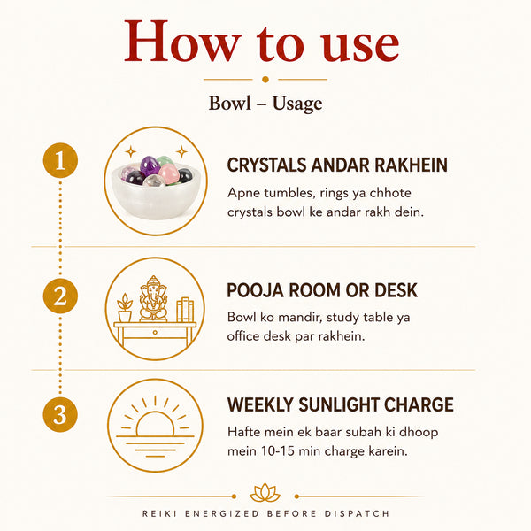 Selenite Bowl + Pyrite Ganesh Bowl with guidance on how to wear and adjust it comfortably on the finger by Evashu Crystals