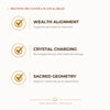 Selenite Sri Yantra Charging Plate benefits for wealth attraction and prosperity intention, explained in an Evashu natural-crystal guide – selenite charging