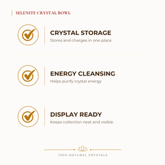 Selenite Bowl benefits for meditation and spiritual balance, explained in an Evashu natural-crystal guide