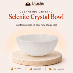 Authentic natural Selenite Bowl for Crystal Storage and Energy Cleansing, shown as the main Evashu product view