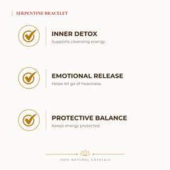 Serpentine Bracelet benefits for focus and mental clarity, explained in an Evashu natural-crystal guide