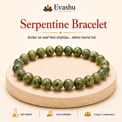 Authentic natural Serpentine Bracelet for Inner Detox and Emotional Release, shown as the main Evashu product view