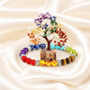 7 Chakra Bracelet & Tree Set displayed fully on white silk cloth to show its natural colour, shape and finish