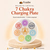 Authentic natural Seven Chakra Selenite Round Charging Plate for Crystal Charging and Chakra Alignment, shown as the main Evashu product view