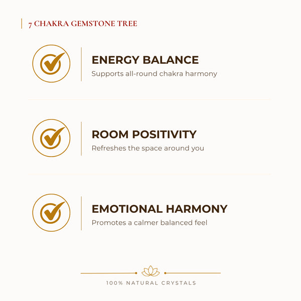 7 Chakra Gemstone Crystal Tree benefits for grounding and balanced energy, explained in an Evashu natural-crystal guide