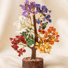 Close-up of authentic natural 7 Chakra showing crystal texture, colour and craftsmanship – seven chakra gemstone tree natural crystal home decor