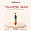 Authentic natural 7 Chakra Pencil Pendant for Chakra Balance and Healing Support, shown as the main Evashu product view