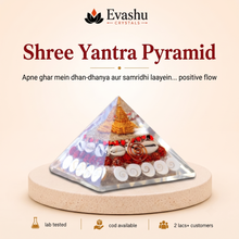Load image into Gallery viewer, Authentic natural Shree Yantra Pyramid for Wealth Attraction and Divine Energy, shown as the main Evashu product view
