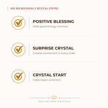Load image into Gallery viewer, Shubh Blessing Crystal Stone benefits for positivity and uplifting energy, explained in an Evashu natural-crystal guide
