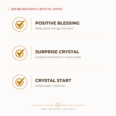 Shubh Blessing Crystal Stone benefits for positivity and uplifting energy, explained in an Evashu natural-crystal guide