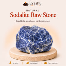 Load image into Gallery viewer, Authentic natural Sodalite Raw Stone for Mental Clarity and Communication, shown as the main Evashu product view
