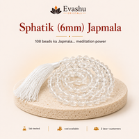 Certified Natural Sphatik Japmala 6mm Japmala - Mind Clarity & Mantra Focus