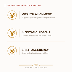 Sphatik Shree Yantra benefits for wealth attraction and prosperity intention, explained in an Evashu natural-crystal guide – sphatik shree yantra crystal wealth