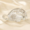 Sphatik Tortoise displayed fully on white silk cloth to show its natural colour, shape and finish