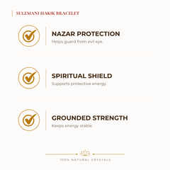 Sulemani Hakik Bracelet benefits for nazar protection and negative-energy shielding, explained in an Evashu natural-crystal guide