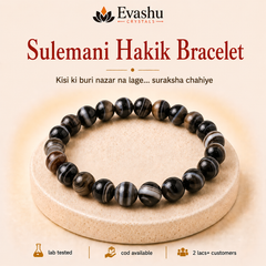 Authentic natural Sulemani Hakik Bracelet for Nazar Protection and Spiritual Shield, shown as the main Evashu product view