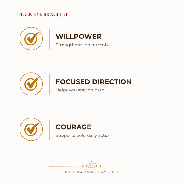 Tiger Eye Bracelet benefits for focus and mental clarity, explained in an Evashu natural-crystal guide