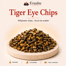 Load image into Gallery viewer, Authentic natural Tiger Eye Chips for Willpower and Focus, shown as the main Evashu product view
