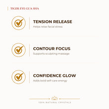 Load image into Gallery viewer, Tiger Eye Gua Sha benefits for calm mind and stress relief, explained in an Evashu natural-crystal guide
