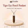 Authentic natural Tiger Eye Pencil Pendant for Courage Boost and Clear Focus, shown as the main Evashu product view